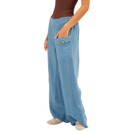 Vera May Italian Linen Denim Pant 6385