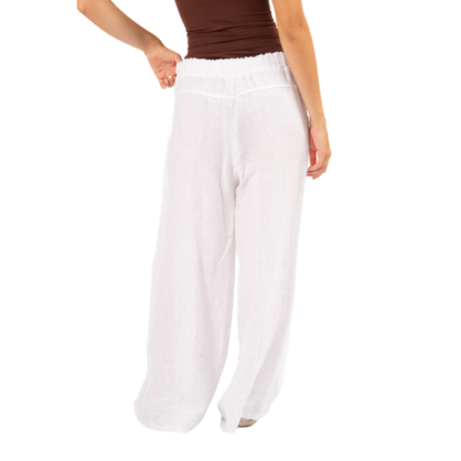 Vera May Italian Linen White Pant 6385