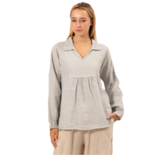 6386 PERLA ITALIAN LINEN TOP