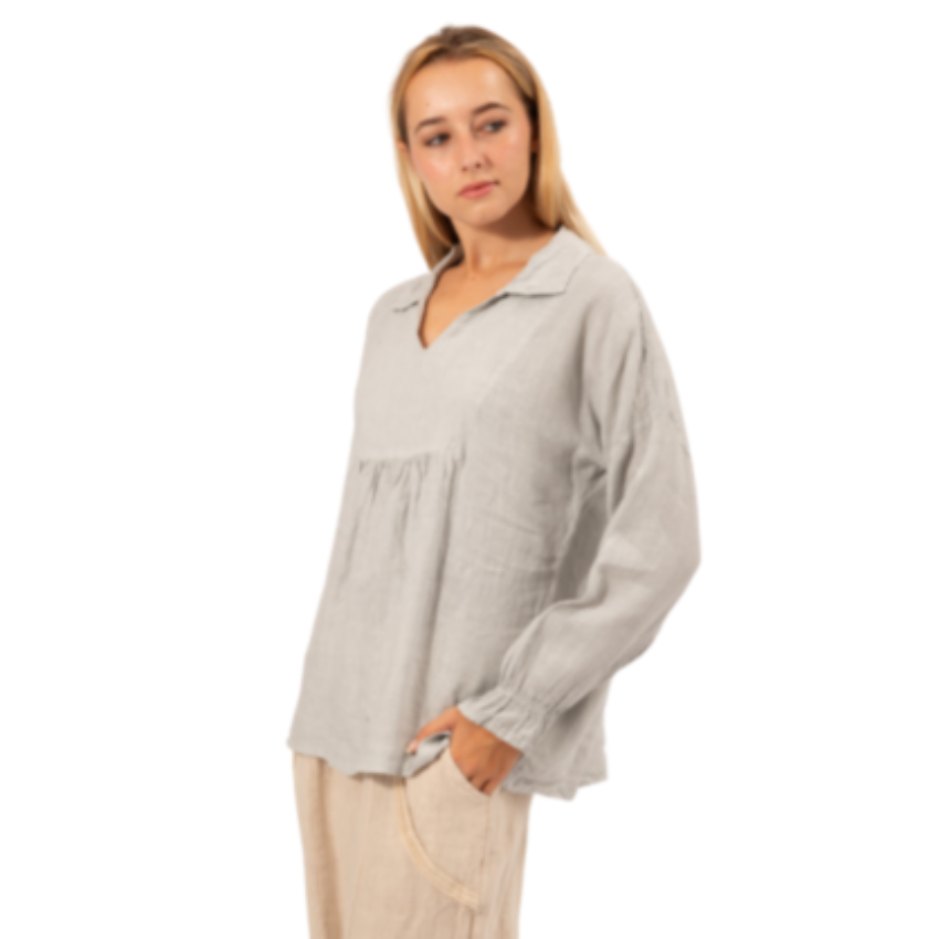 6386 PERLA ITALIAN LINEN TOP