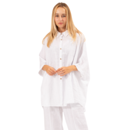 6389 BIANCO ITALIAN LINEN TOP