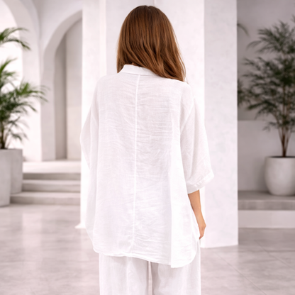 6389 BIANCO ITALIAN LINEN TOP