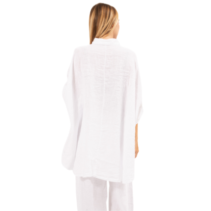 6389 BIANCO ITALIAN LINEN TOP