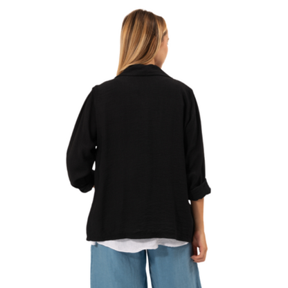 VERA MAY ITALIAN BLACK VISCOSE TOP 6395