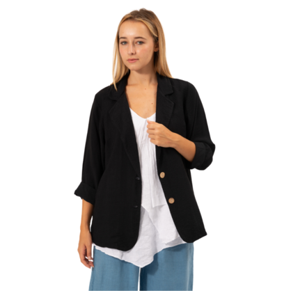 VERA MAY ITALIAN BLACK VISCOSE TOP 6395