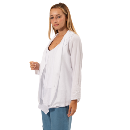VERA MAY ITALIAN WHITE VISCOSE TOP 6395