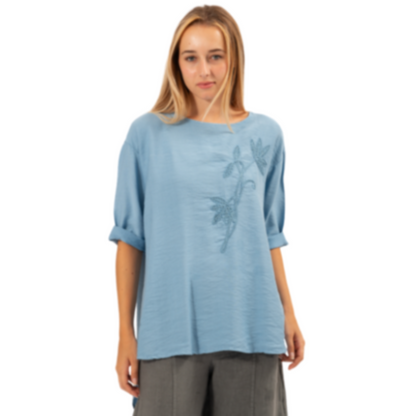 VERA MAY ITALIAN DENIM VISCOSE TOP 6396