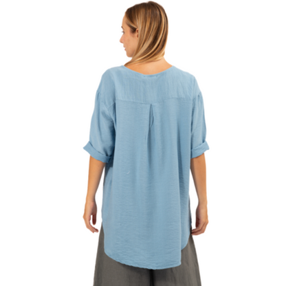 VERA MAY ITALIAN DENIM VISCOSE TOP 6396