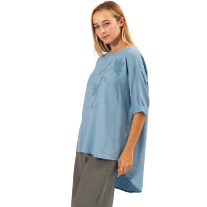 VERA MAY ITALIAN DENIM VISCOSE TOP 6396