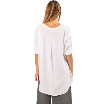 VERA MAY ITALIAN WHITE VISCOSE TOP 6396