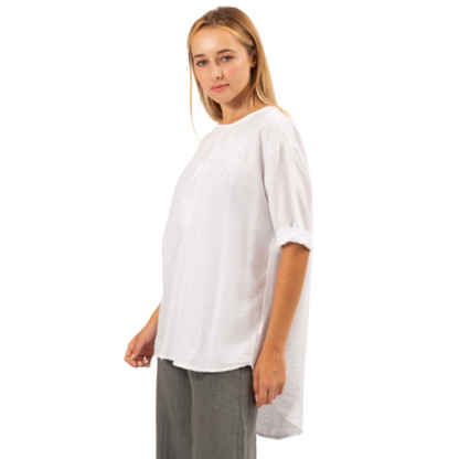 VERA MAY ITALIAN WHITE VISCOSE TOP 6396