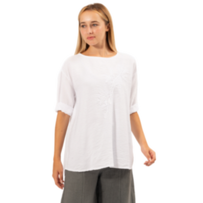 VERA MAY ITALIAN WHITE VISCOSE TOP 6396