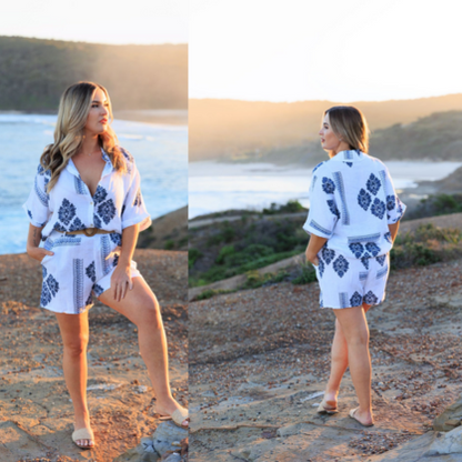 6397 L.BLUE ITALIAN LINEN TOP