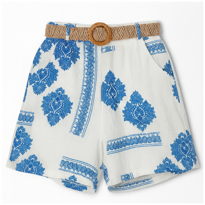 6398 L.BLUE ITALIAN LINEN SHORTS