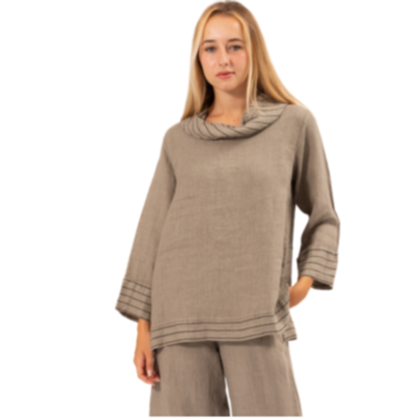 Vera May Italian Linen Fango Top 6399