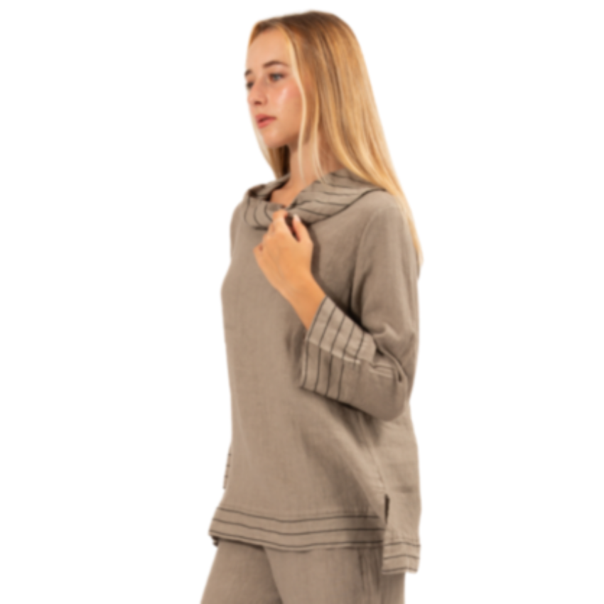 Vera May Italian Linen Fango Top 6399