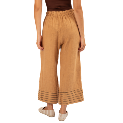 Vera May Italian Linen Camel Pant 6400