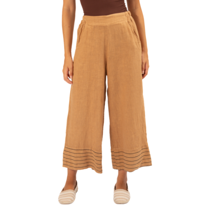 Vera May Italian Linen Camel Pant 6400