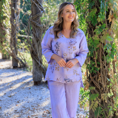 6401 Lilac Vera May Italian Linen Top