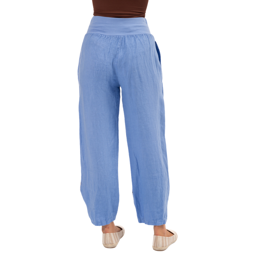 6402 Imperial Blue Vera May Italian Linen Pant