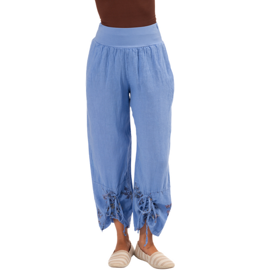 6402 Imperial Blue Vera May Italian Linen Pant