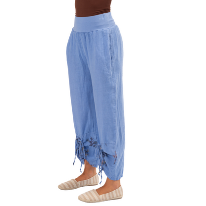 6402 Imperial Blue Vera May Italian Linen Pant