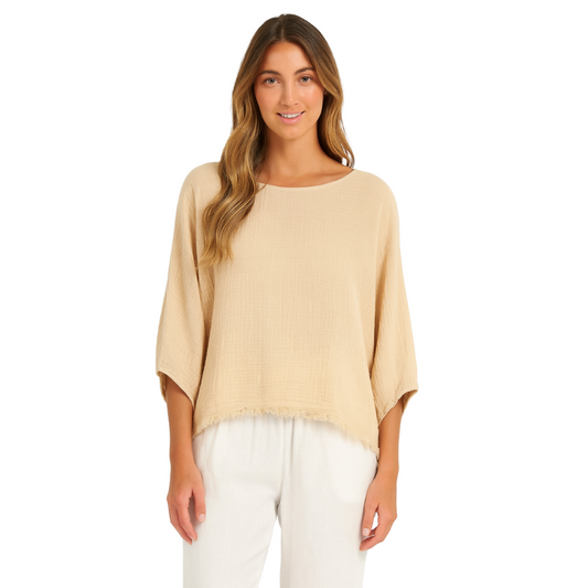 6406 BEIGE ITALIAN COTTON TOP