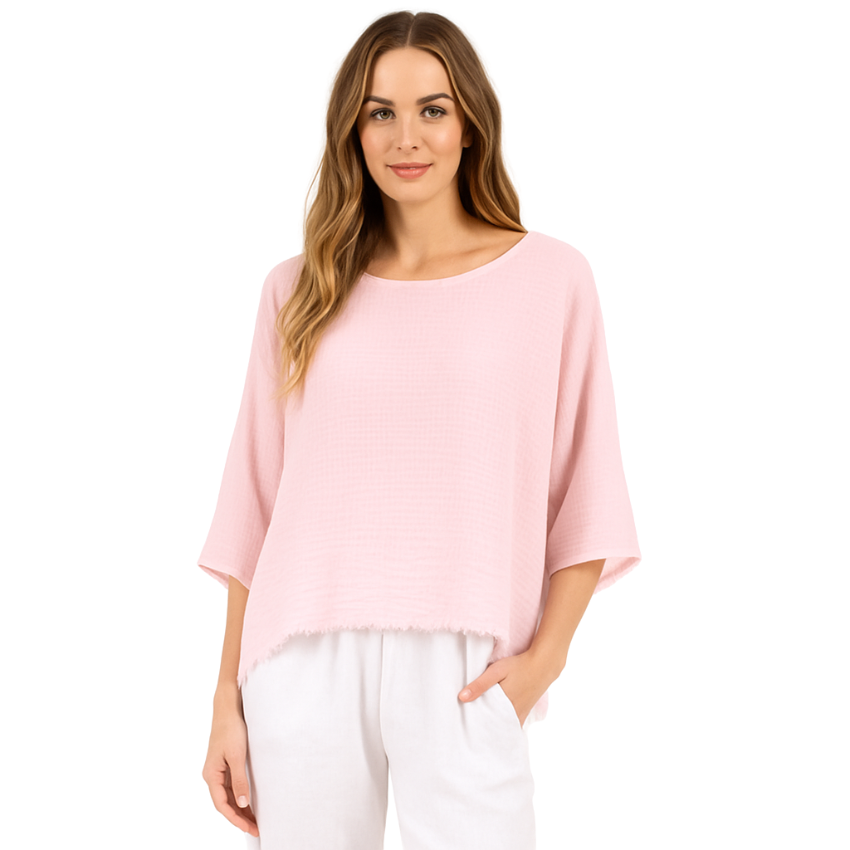 6406 ROSE ITALIAN COTTON TOP