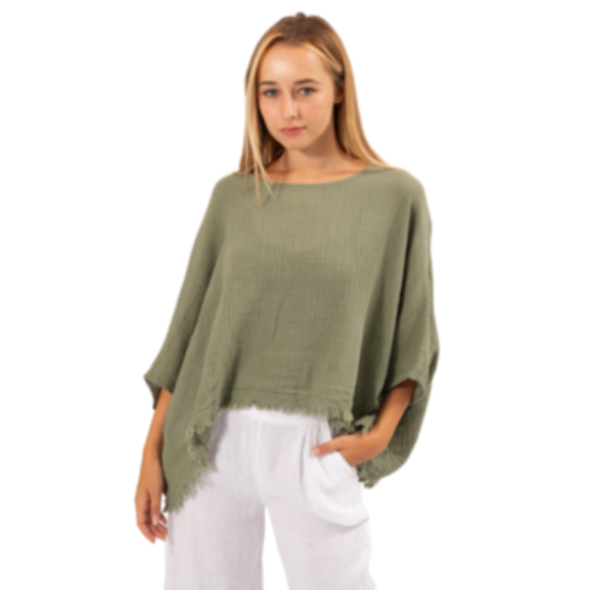 6406 SAGE ITALIAN COTTON TOP