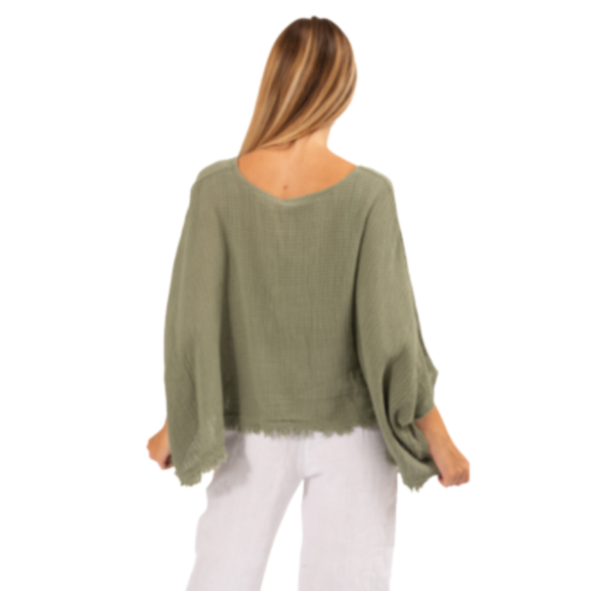 6406 SAGE ITALIAN COTTON TOP