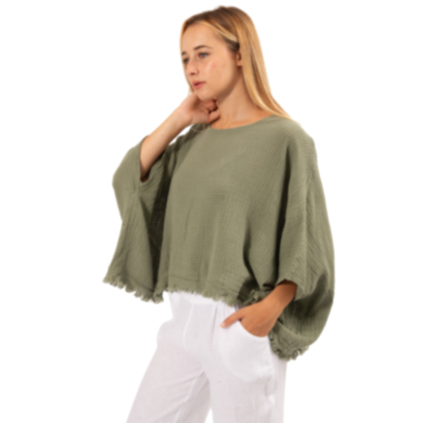 6406 SAGE ITALIAN COTTON TOP