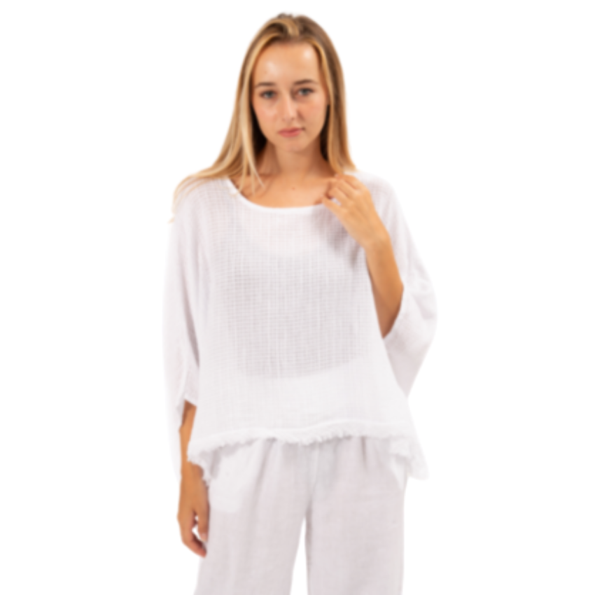 6406 WHITE ITALIAN COTTON TOP