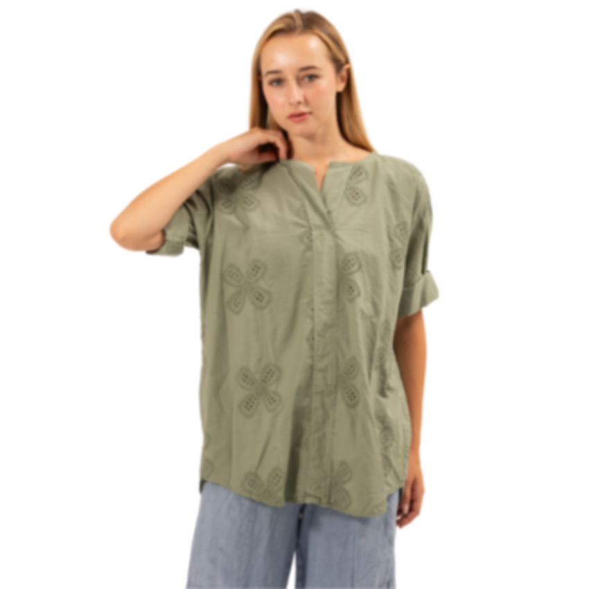 6407 SAGE ITALIAN COTTON TOP