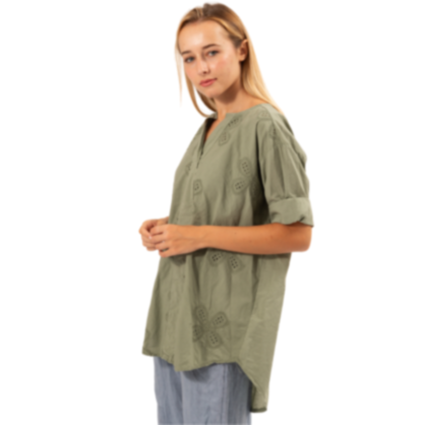 6407 SAGE ITALIAN COTTON TOP