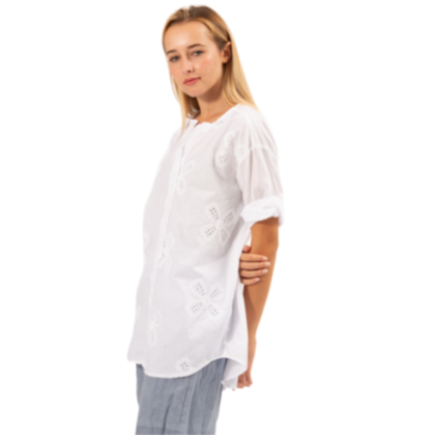 6407 WHITE ITALIAN COTTON TOP