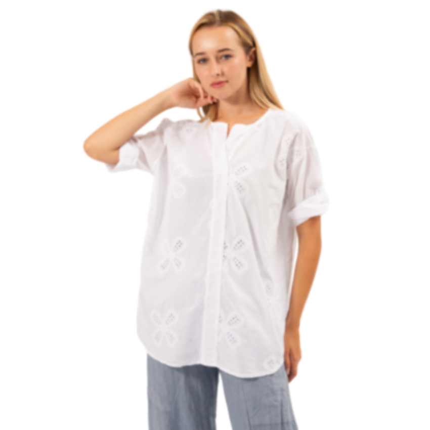 6407 WHITE ITALIAN COTTON TOP