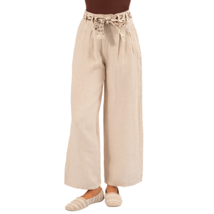 Vera May Italian Linen Sabbia Pant 6420