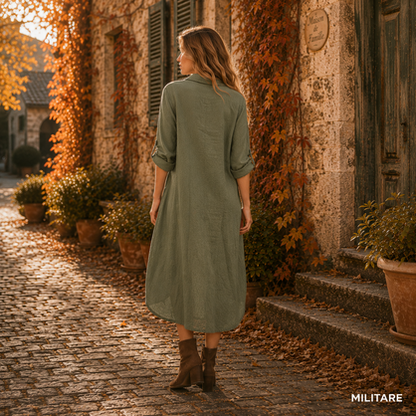 Vera May Italian Linen Militare Dress 6423