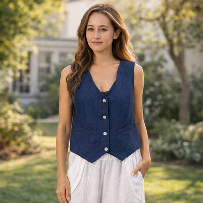 FRENCH LINEN TOP