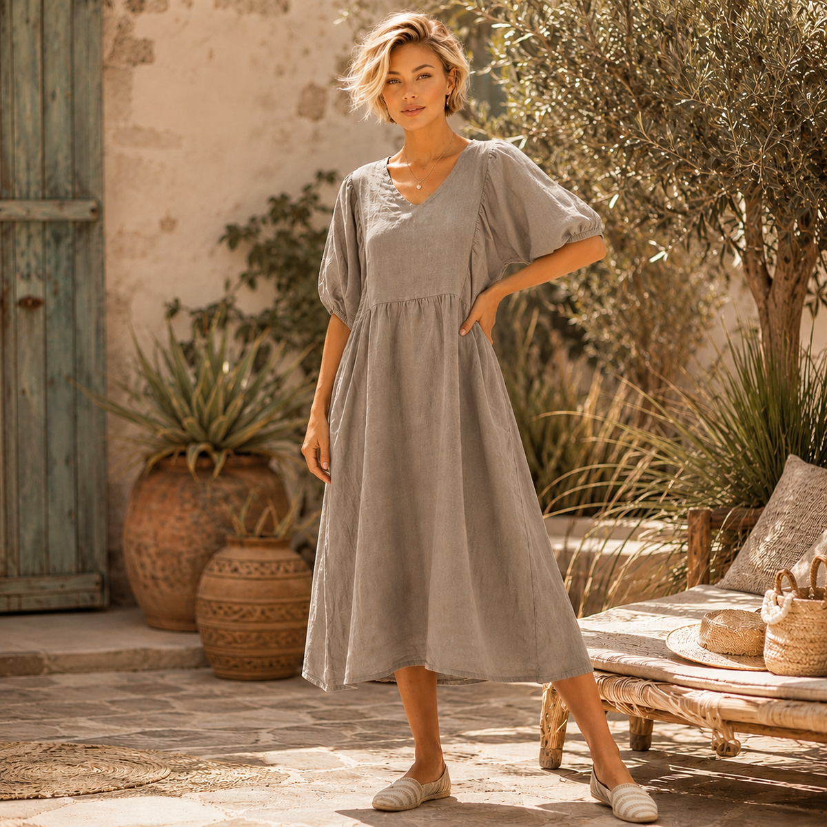 Vera May Italian Linen Fango Dress 6426
