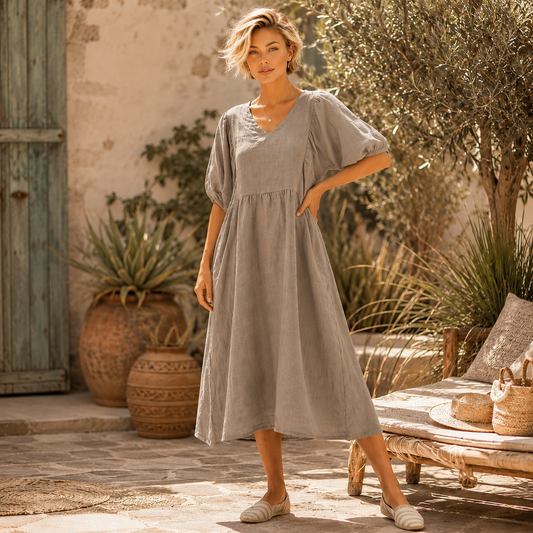 Vera May Italian Linen Fango Dress 6426