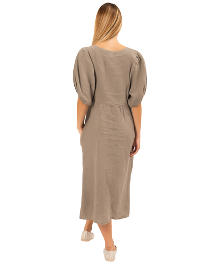 6426 Fango Vera May Italian Linen Dress