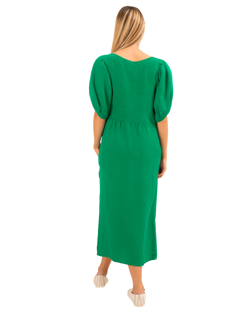 6426 Gucci Green Vera May Italian Linen Dress