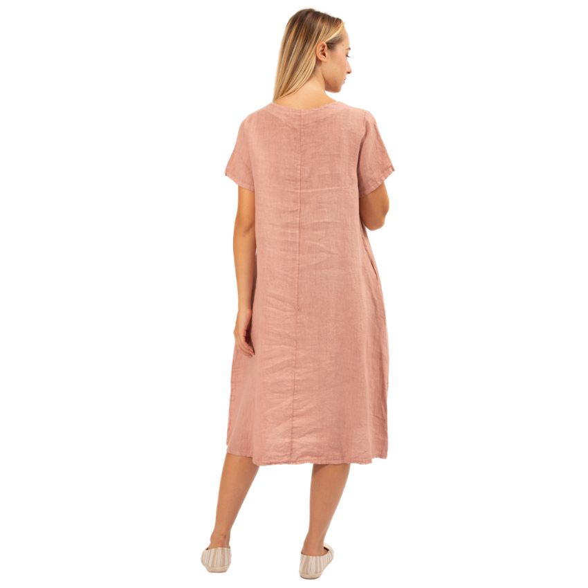 6427 Blush Vera May Italian Linen Dress