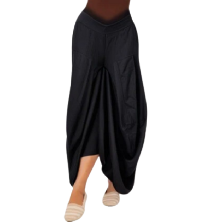 VERA MAY BLACK ITALIAN LINEN SKIRT 6429