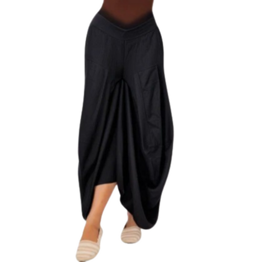 VERA MAY BLACK ITALIAN LINEN SKIRT 6429