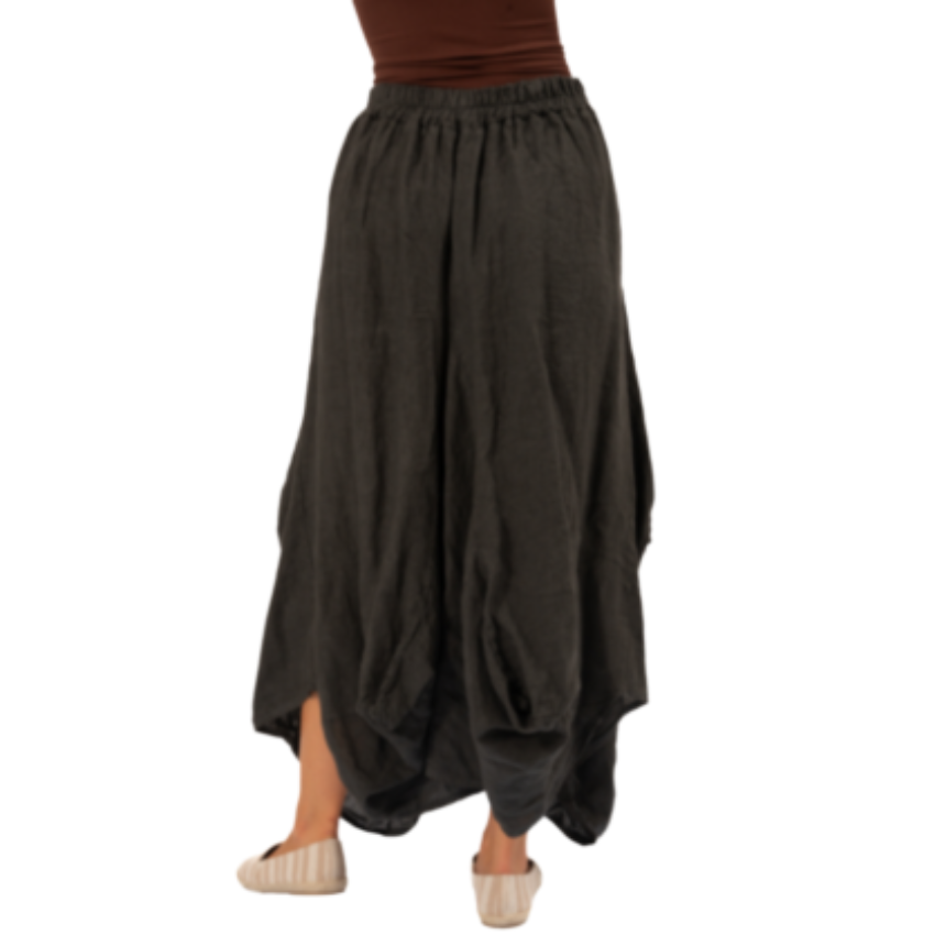 VERA MAY GRIGIO ITALIAN LINEN SKIRT 6429