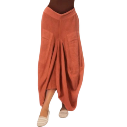 VERA MAY RUST ITALIAN LINEN SKIRT 6429