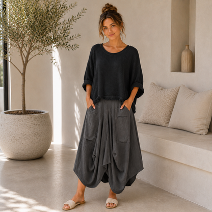 ITALIAN LINEN SKIRT (6429)