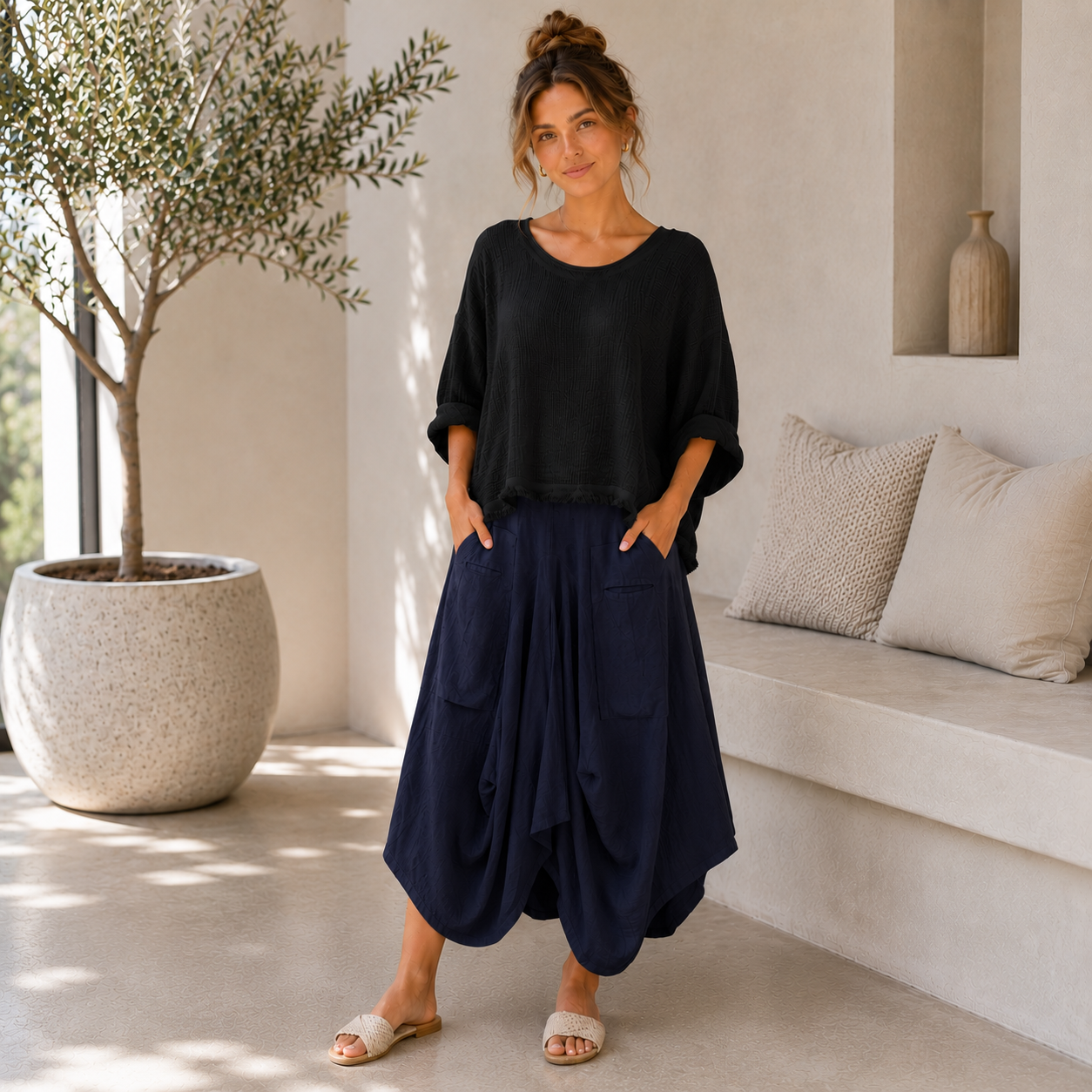 ITALIAN LINEN SKIRT (6429)
